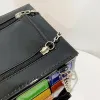 Secchi piccoli borse per donne design cubo di Rubik da donna borsetta quadrata mini con borsa in pelle in pelle metallica