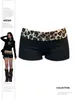 Dames shorts zwarte gotische vintage Koreaanse y2k esthetische Harajuku lage taille A-line mini short broek 2000s kleding zomer