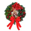 Decorative Flowers 1pc Christmas Wreath Door Hanging Ornament Pendant Sacred Garland For Xmas Tree Party Home Decoration Accessories