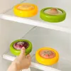 Opslagflessen frisse luchtdicht deksel gemakkelijk om siliconen koelkast doos te bewaren zorgeloze voedselvrije voedselkwaliteit vers bijhoudende dekking abs geel