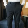 Men's Suits 2024 Autumn Solid Straight Casual Pant High Quality Fashion Simplicity Men Suit Pants Formal Business Office Social Trousers