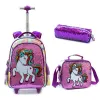 Tassen pailletten School Rolling Bag Wiel Backpack Lunch Bag Set Schooltas met Wheels Student School Trolley Backpack Bag voor meisjes