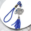 Keychains Lucky Eye Alloy Elephant Blue Turkish Evil Bead Keychain Rope Chain Tassel Wall Hanging For Women Girls Men Fashion Jewelry