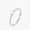 Cluster anneaux S925 Anneau de cœur en argent sterling pour la frontière Amazon Fashion Love Zircon Fermed Women
