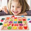 3D -pussel Träpussel för småbarn Montessori Baby Learning Alfabetnummer Formpussel Toys Kids Education Matching Board Wood Game 240419