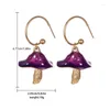 Boucles d'oreilles en peluche mignonne pour les femmes coréens champignons branchés émail rose violet accessoires verts accessoires de cadeaux bijoux