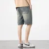Men's Shorts Men Summe Thin Five-point Denim Vintage Washed Baggy Straight Simple Solid Color Ins Streetwear
