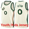 Jayson Tatum Jaylen Brown Basketball Jersey Celtitices Jersey Larry 33 Bird Jrue Holiday Holiday RETRO Stitched Youth Kid 2023-24 Città Shirt traspirante