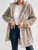 Women's Winter Woman Woman abbottono cappotto con cappuccio Casualizza da donna Calda maglione a maniche lunghe Outwear solido per giacche