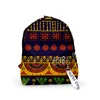 Backpack Harajuku Saco de estilo étnico Escola fofa pequenas sacolas de viagem 3D Impressão Oxford Backpacks de cadeia de cadeia de chaves à prova d'água Oxford