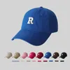 Kogelcaps groot formaat 62 cm unisex casual honkbal vaste kleur letter r outdoor riding head cap voor mannen 4 seizoen slijtage katoenen hoed mannelijk