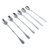 Coffee Scoops 6pcs ménage en acier inoxydable Thé à glace Milkshake Souppe polyvalent 19,5 2,8 cm Outils de cuisine Gadgets Accessoires