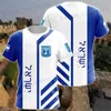 Mäns T-shirts Israel Flag Mens T-shirt 3D Print Israelis National Emblem T-shirt för män Korts-Slved överdimensionerade Sports Male Clothing Tops T240419