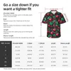 Men's Casual Shirts Cute Cherries Print Hawaiian Shirt Men Beach Green Leaves Short Sleeve Comfortable Design Novelty Oversize Blouses