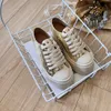 Sıradan Ayakkabı Tasarımcı Ayakkabı Kadın Platformu Vintage Trainers Sneakers Gold Lace Up Boyut 36-40 Klasik Gai Altın Beyaz