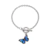 Bracelets de charme de style coréen vendant le bracelet de boucle directe de papillon bleu classique