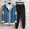 Frühlings Sommer Herren koreanische Mode Loose Tracksuit Casual Hoodies und Hosen zweiteilige Sets Männer Sportswear Clothing 240412