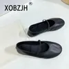 Casual Shoes Designer For Women 2024 Leather Ballet Flats Luxury Black High Quality Mary Janes Ballerina Comfortable Woman