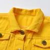 top and top Spring Autumn Toddler Boys Girls Buttons Down Denim Jackets Infant Casual Ripped Outerwear Coats Windbreaker Top 240507