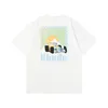 Rhude Shirt Men DesignerTシャツ夏の丸い首の短袖