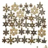 Charms 40Pcs Mix Metal Zinc Alloy Christmas Snowflakes Fit Jewelry Pendant For Diy Necklace Bracelet Making Findingscharms Drop Deli Dhpwo