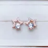 Boucles d'oreilles en peluche de haute qualité étoiles aiguamarines s925 pur argent fin fine charme de mode bijoux simple pour les femmes meibapjfs