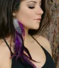 Altri splendidi orecchini piuma a pois in bianco e nero viola e orecchini di piume extra lunghi - orecchini di piume marroni lunghi 240419