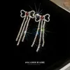 Dangle Earrings ROPUHOV 2024 S925 Silver Needle Zircon Set Diamond Bowknot Long Tassel Personality Design Sweet Cool Gift For Women