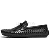 Sapatos casuais deslizam de couro masculino em homens elegantes mocassins designer mocassins de barco respirável italiano zapatos hombre