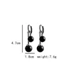 Other Temperament Retro Black Pearl Ball Drop Earrings for Women Luxury Design Elegant Crystal Dangle Earring Goth Jewelry pendientes 240419