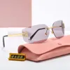 Designer Sunglasses For Women Simple Fashionable Rimless Curved Lens Light And Comfortable Beautiful Glasses Frameless Shades 1066