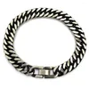 Link Bracelets 8mm/10mm Stainless Steel Gold Couple Bracelet Retro Black Four Side Grinding Safety Buckle Chain Hand Jewelry