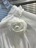 Robes de travail Costumes de luxe pour femmes Blouse de chemise de plumes blanches de haute qualité avec ensembles de jupe décontractés pour femme 2024 DDXGZ2 4.13