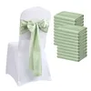 10pcs Sage Green Satin Chair Sashes Bows Cover Ribbons for Wedding Bab 샤워 이벤트 장식 240407