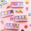 4pcs вкусные десертные ластики DHL Set Mini Lollipop Icecream Passicle Donuts пончики резиновые карандашные карандаш для детской школы награды C0607G3