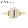 Cluster Rings Vovgemini 1,7CT Emerald Cut Moissanite Ring 18K Solid Gold VVS Clarity 0.1TCT Four Baguette Moissanites Fashion Jewel Girl Girl Girl