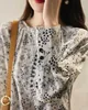 Mélange de soie française Mélange à poitrine florale Shirt à moitié ouvert pour les vêtements imprimés de nouveautés de nouveauté pour femmes