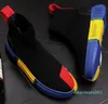 2021 Designer Socks Shoes Fashion Casual Men High Top Hastighet Black Shining B11 X17698985