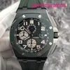 Tourbillon AP nadgarstek Watch Royal Oak Offshore Series 26405CE Wędzone zielone zielone 44 mm Data Wyświetlanie czasu funkcja czasu automatycznego mechanicznego zegarek mężczyzn