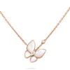 Designer Brand V JinVan Precision Edition White Beibutterfly Necklace for Women 18k Rose Gold Lock Bone Chain Live Broadcast