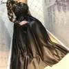 Party Dresses Black Off Shoulder Sexy A-Line Prom 2024 Handgjorda Flowers Crystal Satin Glowns Sergen Hill Bla70038