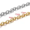 Pendant Necklaces 1meter 12mm Stainless Steel Gold Plated Thick Round Large Rolo Cable Texture Chain Bulk Necklace for DIY Jewelry Making Supplies 240419