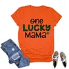 Women's T Shirts St. Patrick's Day ftshirt kvinna en lycklig mamma kvinnlig tee topp sommar avslappnad skjorta