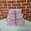 Cosmetic Bags Navy Font Stacking Trio Seersucker Packing Cube Set Bag Striped Storage Holder Make Up With Zipper