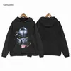 Haute version American Street Rhude Leopard Head English Imprimé Wash Water Upd Loose Mens and Womens Hoodies