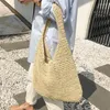 Bag 2024 Vintage Summer Big Capacity Travel Bohemian Casual Påsar Solid Color Shopper Beach Livsmedelsnät