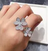 Fashion Classic Lucky 4four Leaf Clover 3 Clorches Rings с бриллиантами S925 Silver 18k Gold для Womengirls Valentine09711757