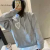 Paris Tasarımcı Erkek Kadın Hooded Sweatshirt Amis de Coeur Kırmızı Kalp Nakış Hoodie Sokak Giyim Baggy Hoodies Man Sweatshirts Büyük Boy Boy Altı 899