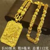 Hänge halsband riktiga guld 999 halsband guanyin hänge 24k kedja au750 dominerande mode smycken boss kedja gåva för män och kvinnor 240419