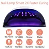 Sun X7 Max UV LED -nagellampa för nagelkonstgelpolsk torktumlare med LCD -display 57LEDS Smart Timing Nail Dryer Nail Salon Tools 240408